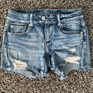 American Eagle distressed denim shorts